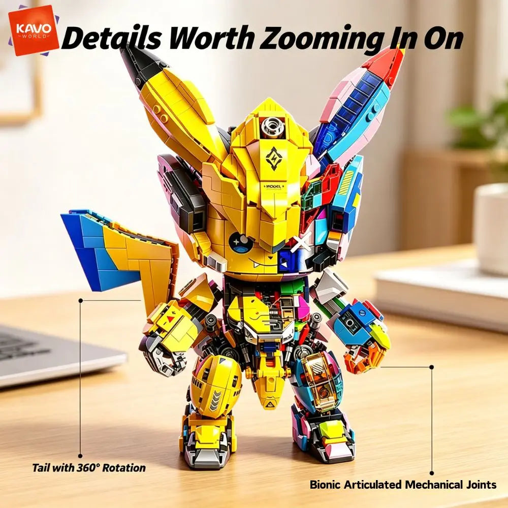 1505PCS DIY Mecka Mouse Building Block Set Semi-Transparent Anime Disassembly Glow Light Up Bricks Model for Building Fans Construction Kit
