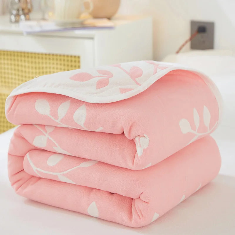 Breathable 6-layer Muslin Blanket for Children Adult 100% Cotton Sofa Bed Throw Blankets Soft Skin-Friendly Towel Blanket Summer