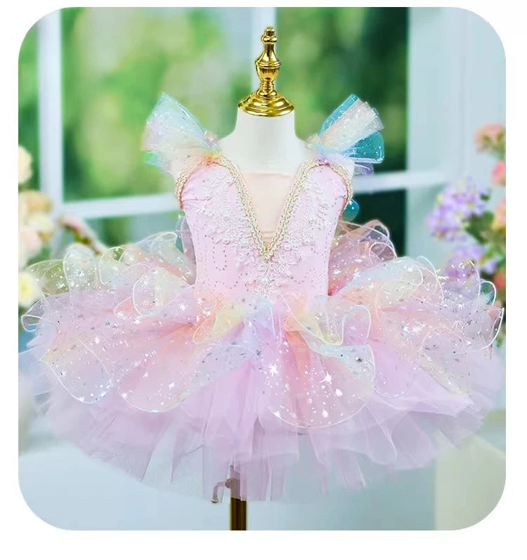Children's tutu dress kindergarten dance sequins professional tutu kids girls performance costume Ballet Dress