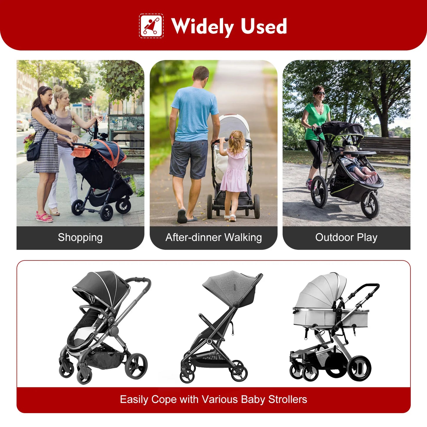 Sit and Stand Stroller, 2-in-1 Universal Stroller Board with Comfortable Cushion Flexible Adjustment Holds Children