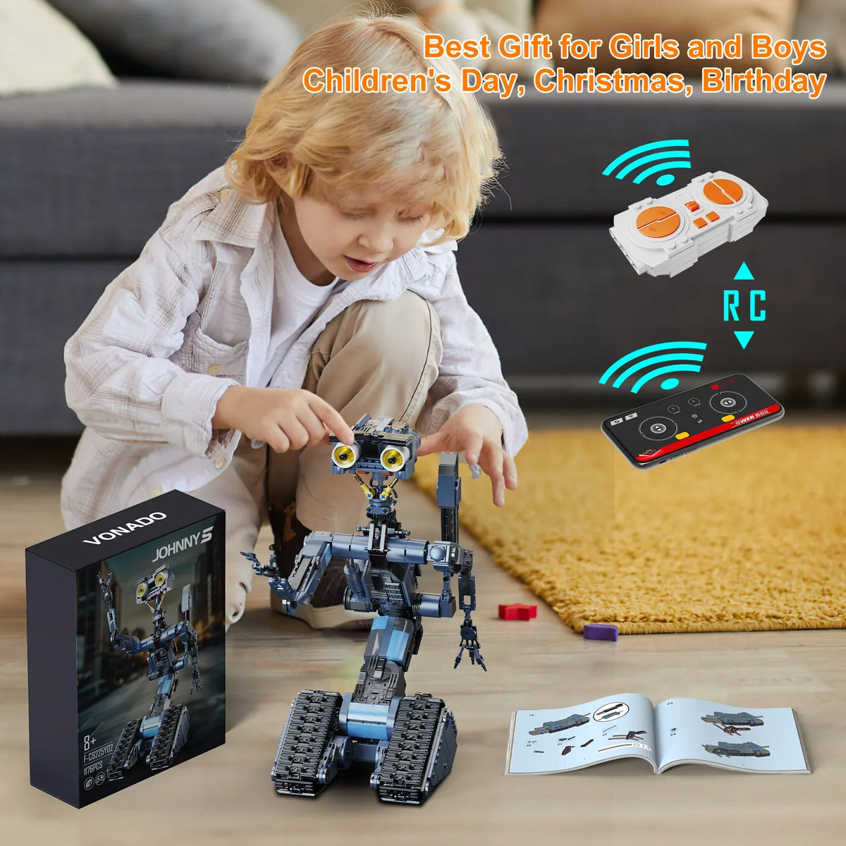 Robot Building Blocks Set Military Robot Model Action Figure Bricks Johnnys Five Building Blocks Toys for Kids Gifts