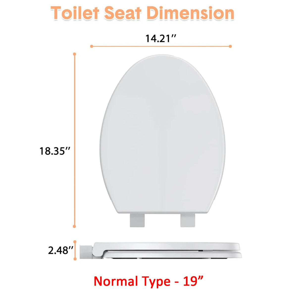 Toilet Seat (Optional Built-in Toddler Seat) Quiet Close, Non-Slip Bumpers White Potty Training Toilet Seat for Family Bathroom