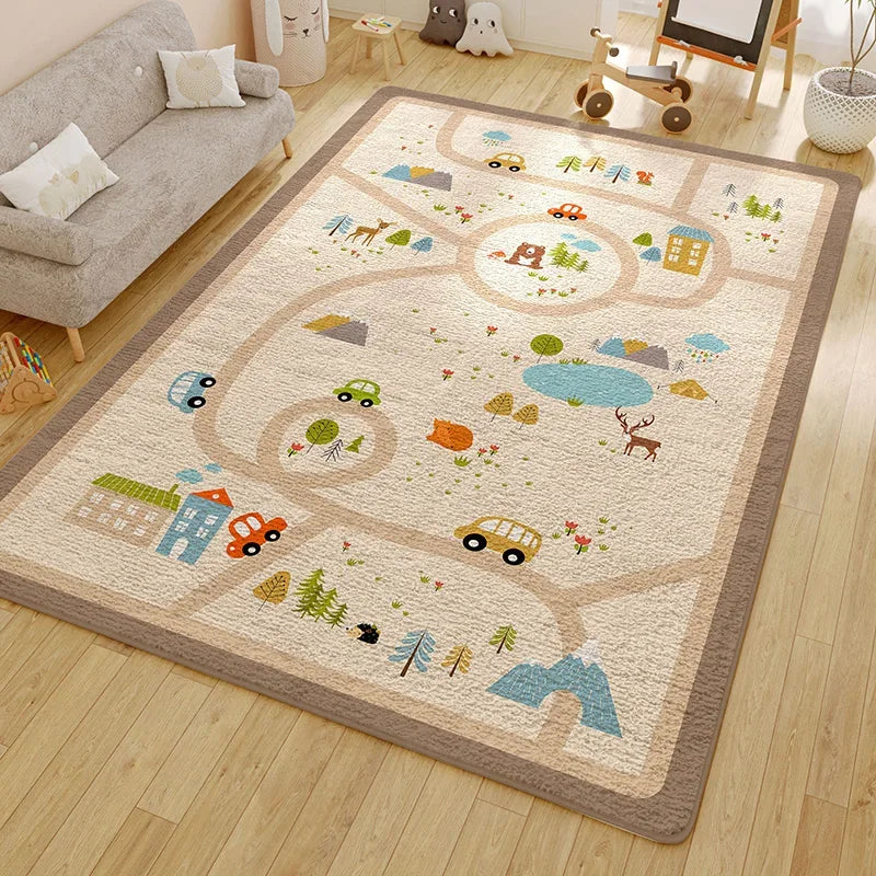 Children Room Large Area Decorative Carpet Living Room Carpet Non Slip Washable Rug Washable Cute Cartoon Home Rug 러그