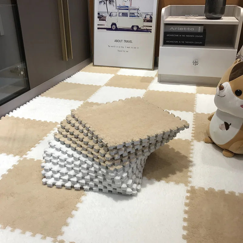 Soft Plush  Baby Play Mat Foam Children's Carpet Interlocking Exercise Tiles Floor Carpet And Rug for Kids Pad 30*30 CM