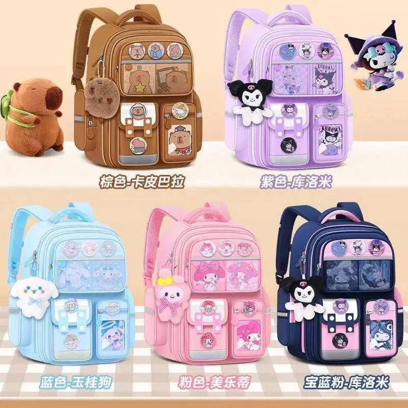 New Hot Cinnamoroll Large-Capacity Cartoon Children'S Backpack Kuromi My Melody Pochacco Cute Anime Children'S School Bag Set