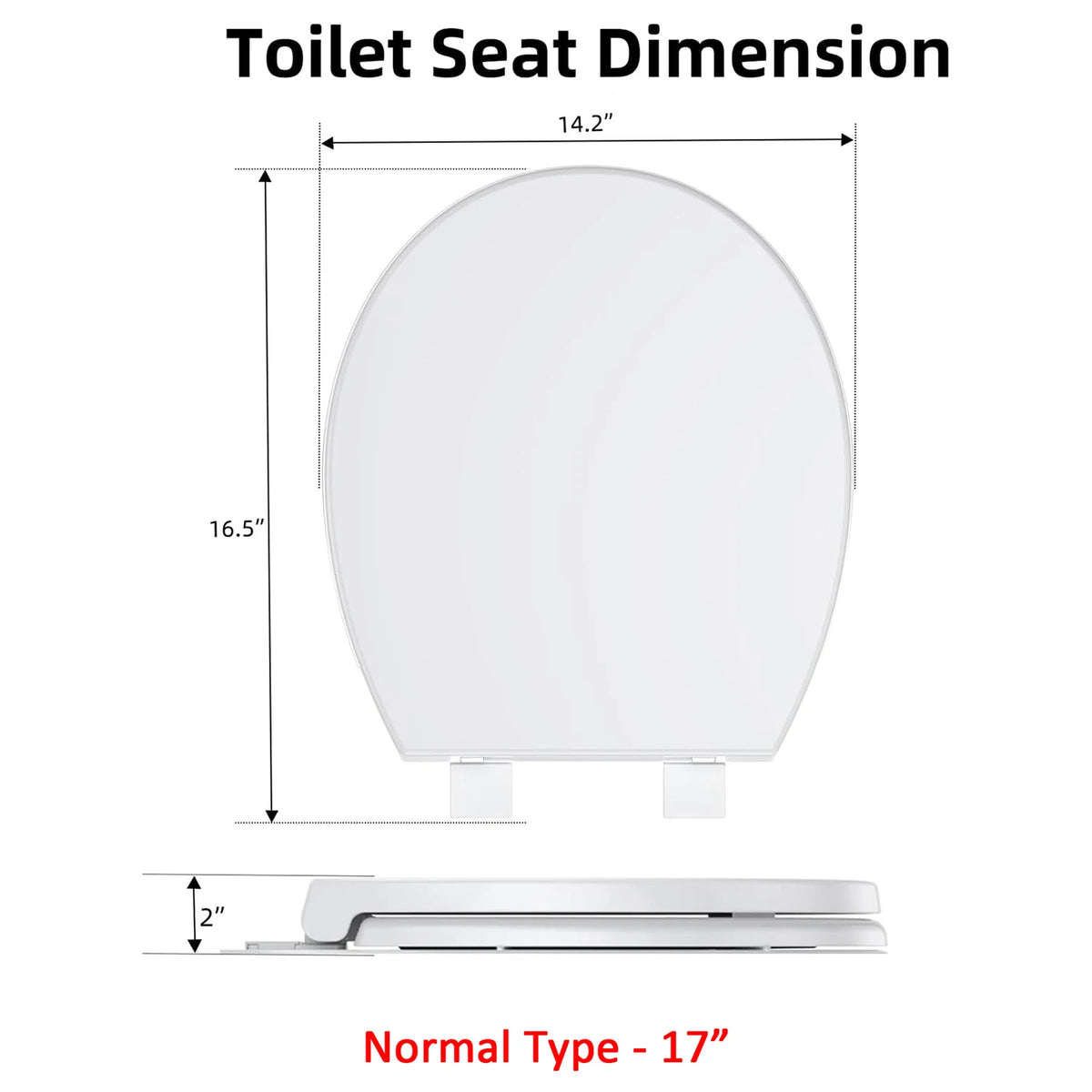Toilet Seat (Optional Built-in Toddler Seat) Quiet Close, Non-Slip Bumpers White Potty Training Toilet Seat for Family Bathroom