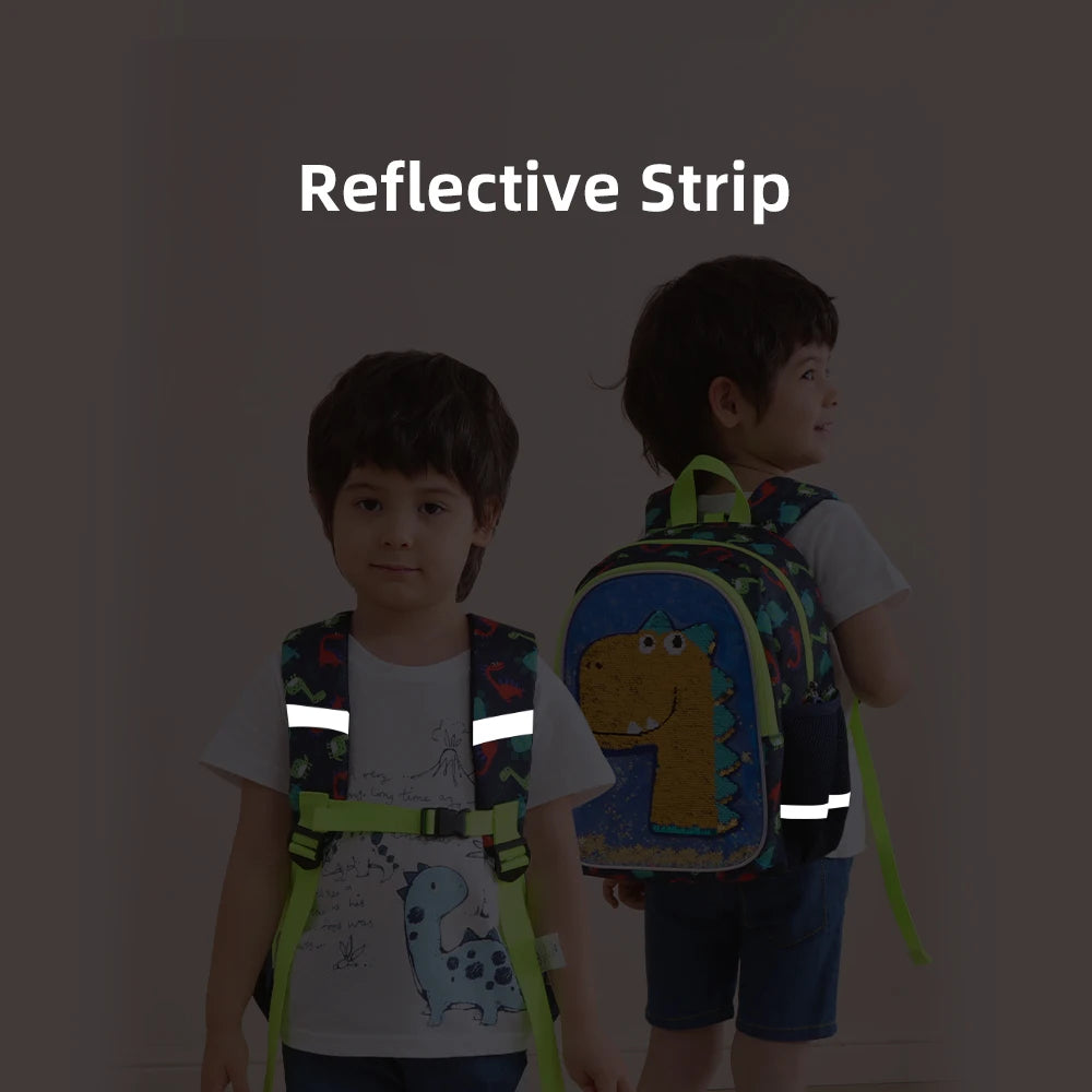 Dinosaur Kids Backpack Reversible Sequins for Preschool Early Elementary Kindergarten Backpack for Kids 3-6 years