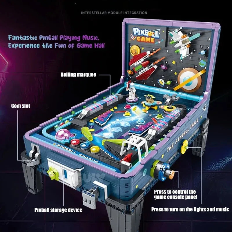 2300+PCS Technical Game Machine Building Blocks Kit MOC Pinball Game Table Model Bricks Educational Toys For Assembling Toy Christmas Halloween Gift For Kids Teens Adult