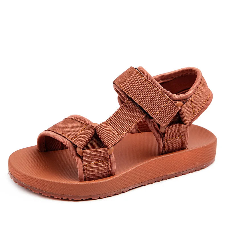 Boy Girl Canvas Sandals Slippers Solid Color Soft Soled Anti-Slip Children Kid Shoes Summer Beach