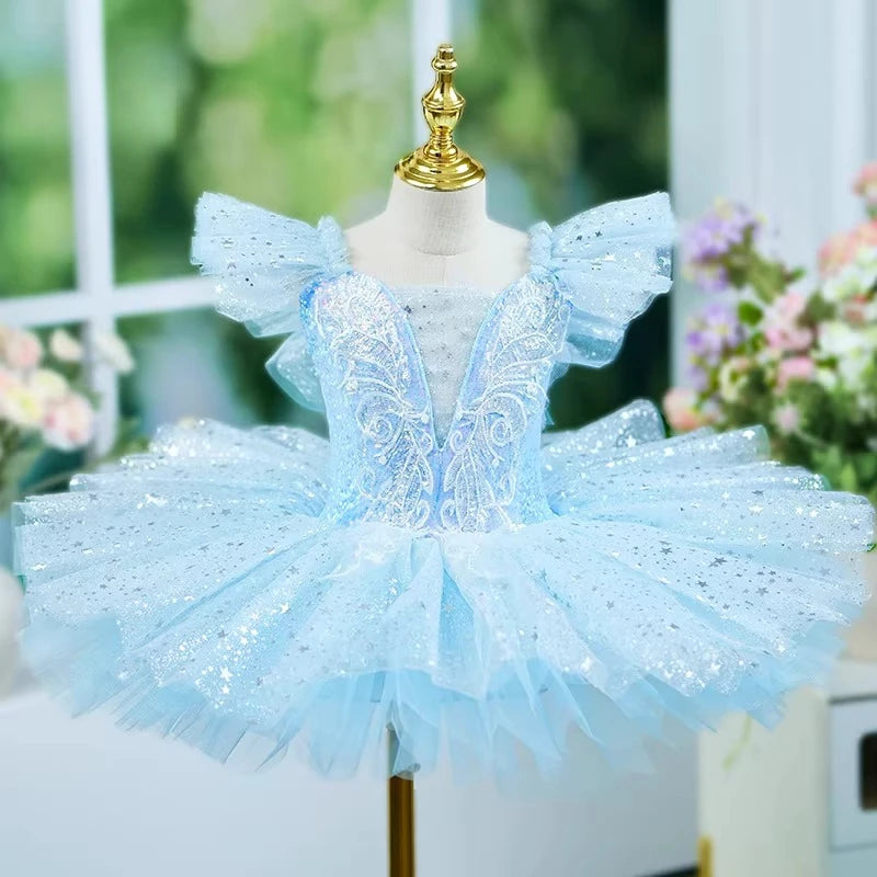 Children's tutu dress kindergarten dance sequins professional tutu kids girls performance costume Ballet Dress