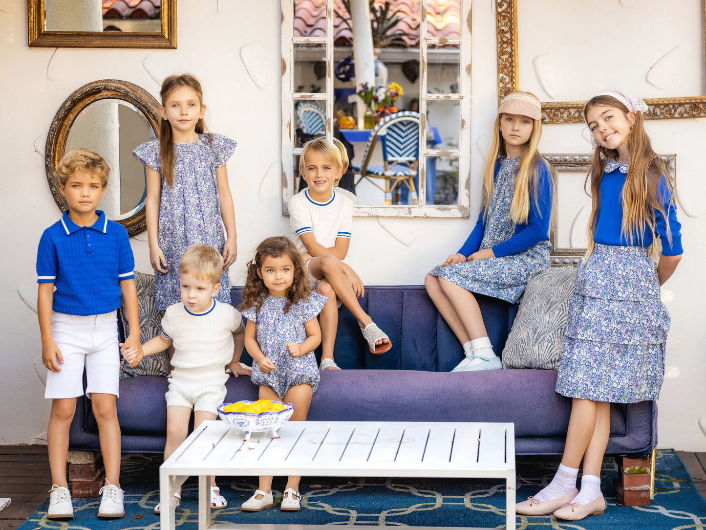 Ali Plus 2026 SS Smocking Floral Collection Brother Sister Matching Clothes Girls Cotton Dress Boys Cotton Knit Clothing