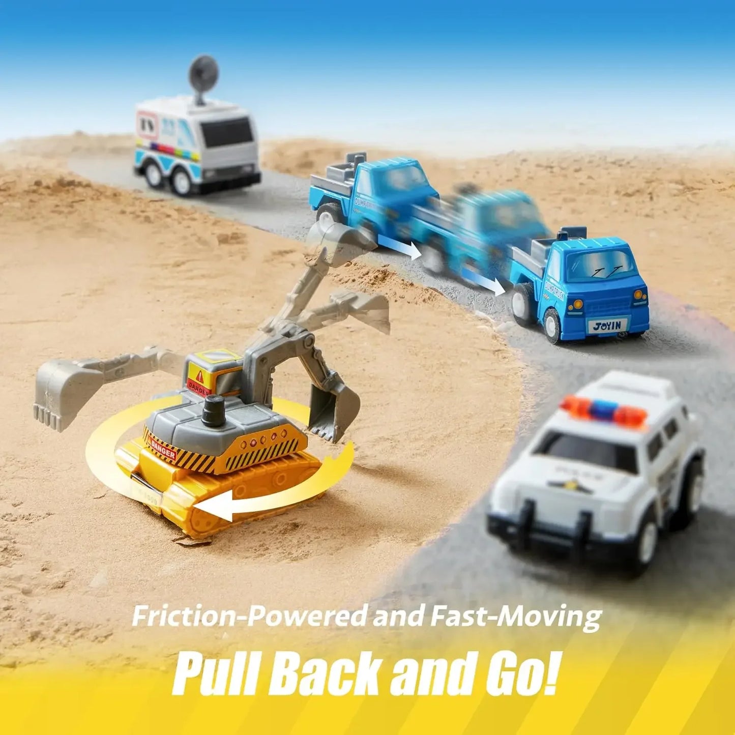 18 Pcs Pull Back City Cars and Trucks Toy Vehicles Set Friction Powered Cars for Kids Best Birthday Christmas Gifts