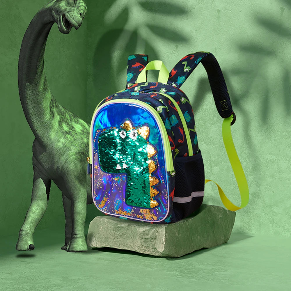 Dinosaur Kids Backpack Reversible Sequins for Preschool Early Elementary Kindergarten Backpack for Kids 3-6 years