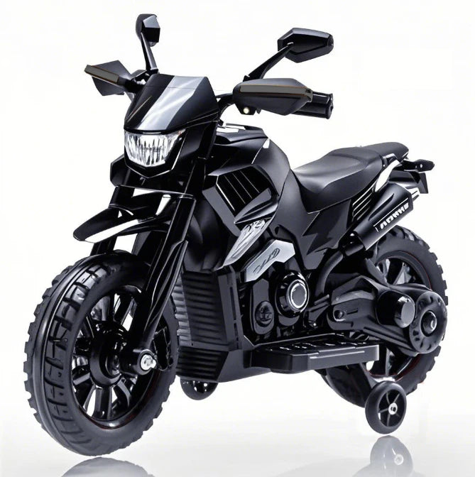 6V Kids Motorcycle With Training Wheels Headlight And Music 2 To 5 Mph Adjustable Speed Electric Ride On Bike For Toddler Child As Gift
