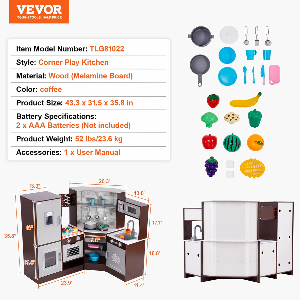 Play Kitchen Toys Set Children Kitchenware Accessories with Ice Maker for Kids toys Preschoolers Girls Birthday Gifts
