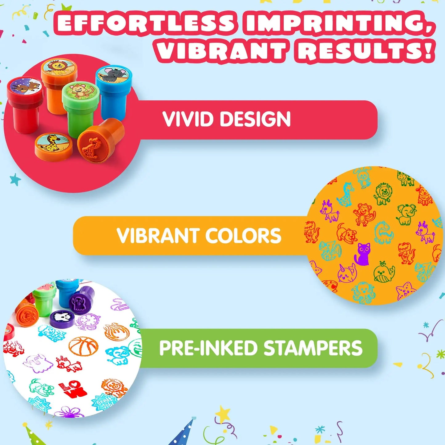 50 Pcs Assorted Stamps Self-Ink Stamps for Kids Birthday Christmas Party Carnival Prizes Halloween Gifts