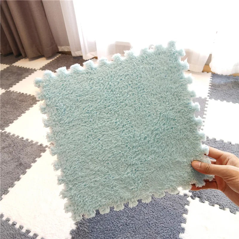 Soft Plush  Baby Play Mat Foam Children's Carpet Interlocking Exercise Tiles Floor Carpet And Rug for Kids Pad 30*30 CM