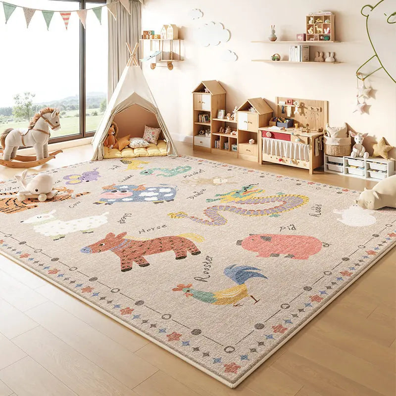 Cartoon Style Bedroom Decor Carpet Thicken Plush Carpets for Living Room Large Area Children's Floor Mat Fluffy Soft Bedside Rug