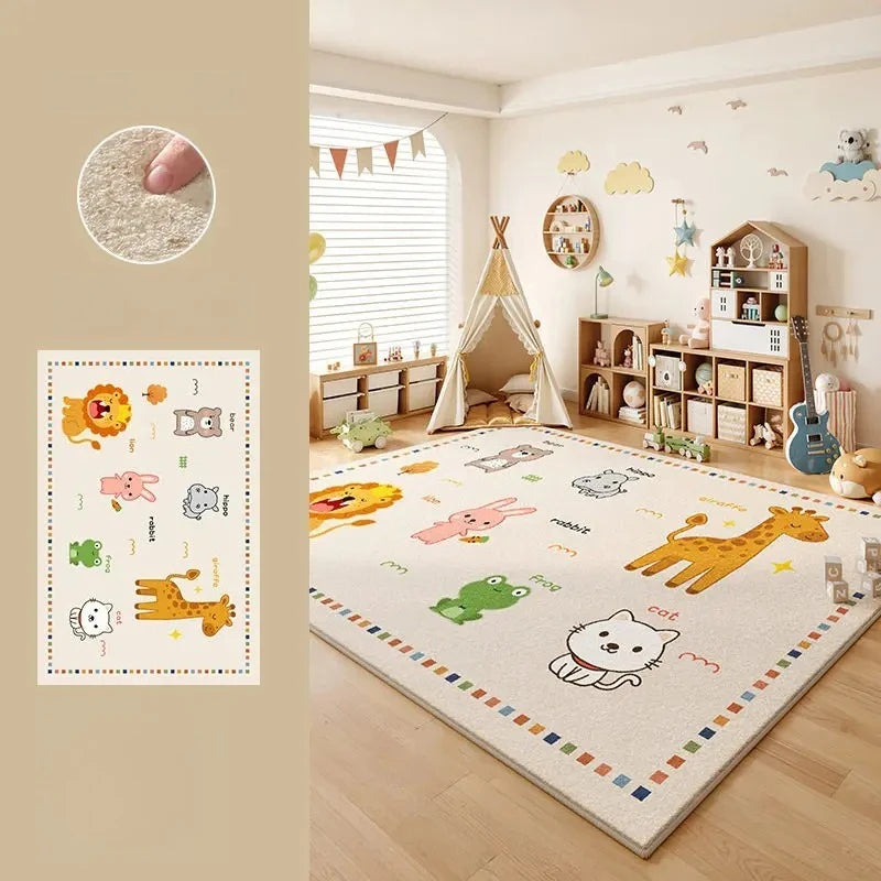 Cartoon Style Bedroom Decor Carpet Thicken Plush Carpets for Living Room Large Area Children's Floor Mat Fluffy Soft Bedside Rug