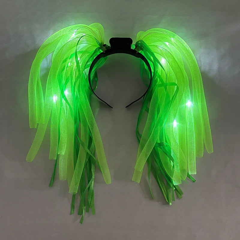 LED Light Up Flash Braid Noodles Headband Party Gift Led Glasses Neon Rave Party Hair Band Cosplay Birthday Glow Party Supplies