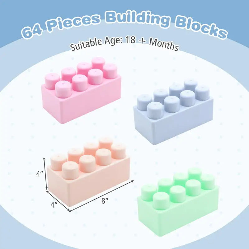 64 pcs Building Blocks for Toddlers Educational Toy