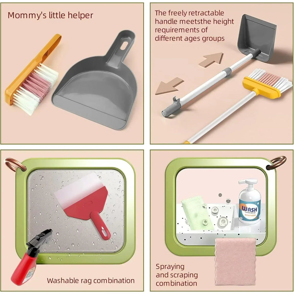 Children Housekeeping Set Home Cleaning Games Electric Vacuum Cleaner housework Girl Role Pretend Play House Toys Girls Kids