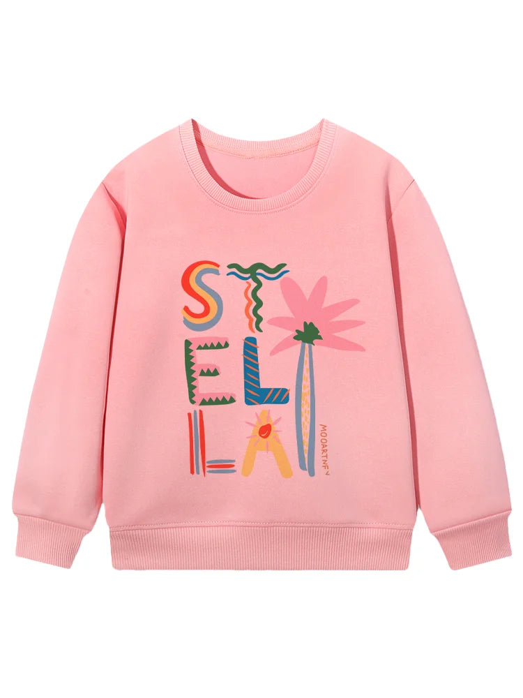 cute sweet girl sweatshirt kids winter clothes top cartoon anime letter graphics print baby girls hoodies fashion child pullover