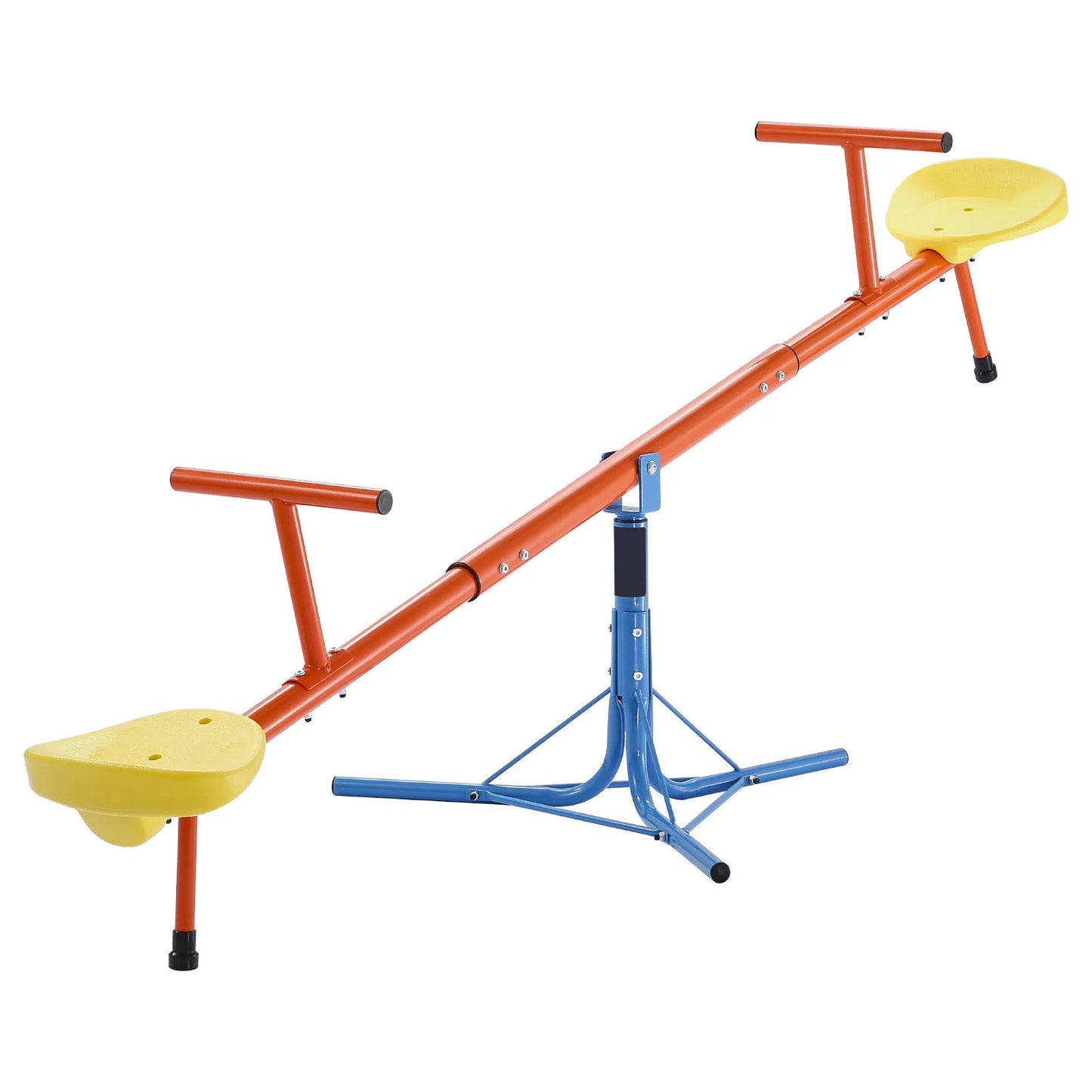 Kids Seesaw 100Lbs Per Seat Sit & Spin Teetertotter with 3 Support Legs for Children Outdoor Playground Equipment