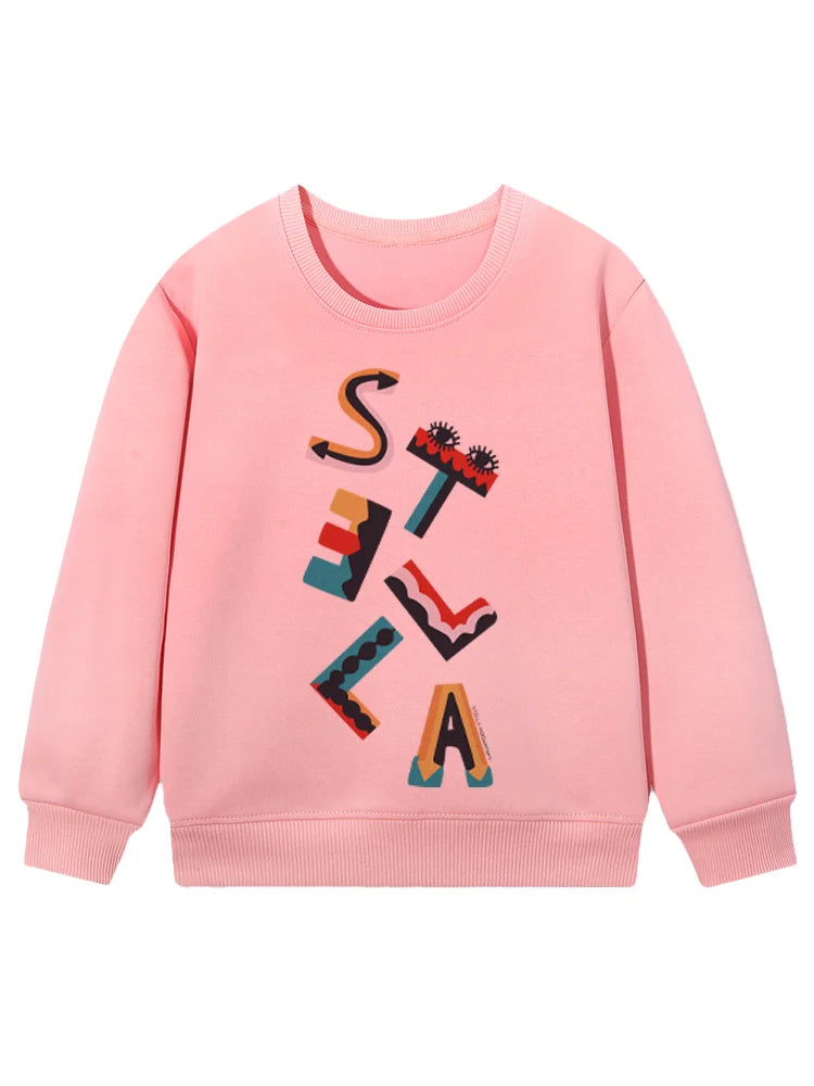 cute sweet girl sweatshirt kids winter clothes top cartoon anime letter graphics print baby girls hoodies fashion child pullover
