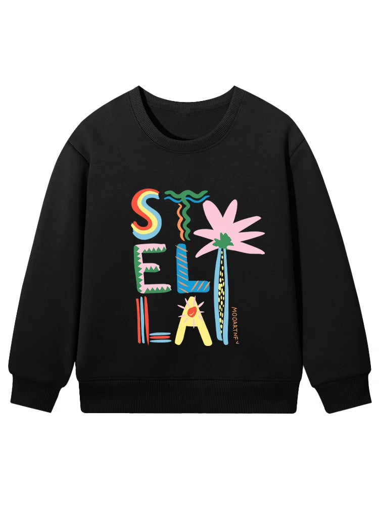 cute sweet girl sweatshirt kids winter clothes top cartoon anime letter graphics print baby girls hoodies fashion child pullover