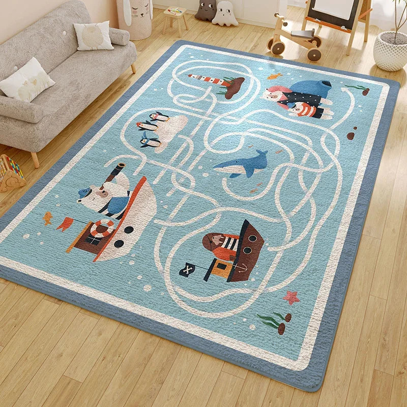 Children Room Large Area Decorative Carpet Living Room Carpet Non Slip Washable Rug Washable Cute Cartoon Home Rug 러그