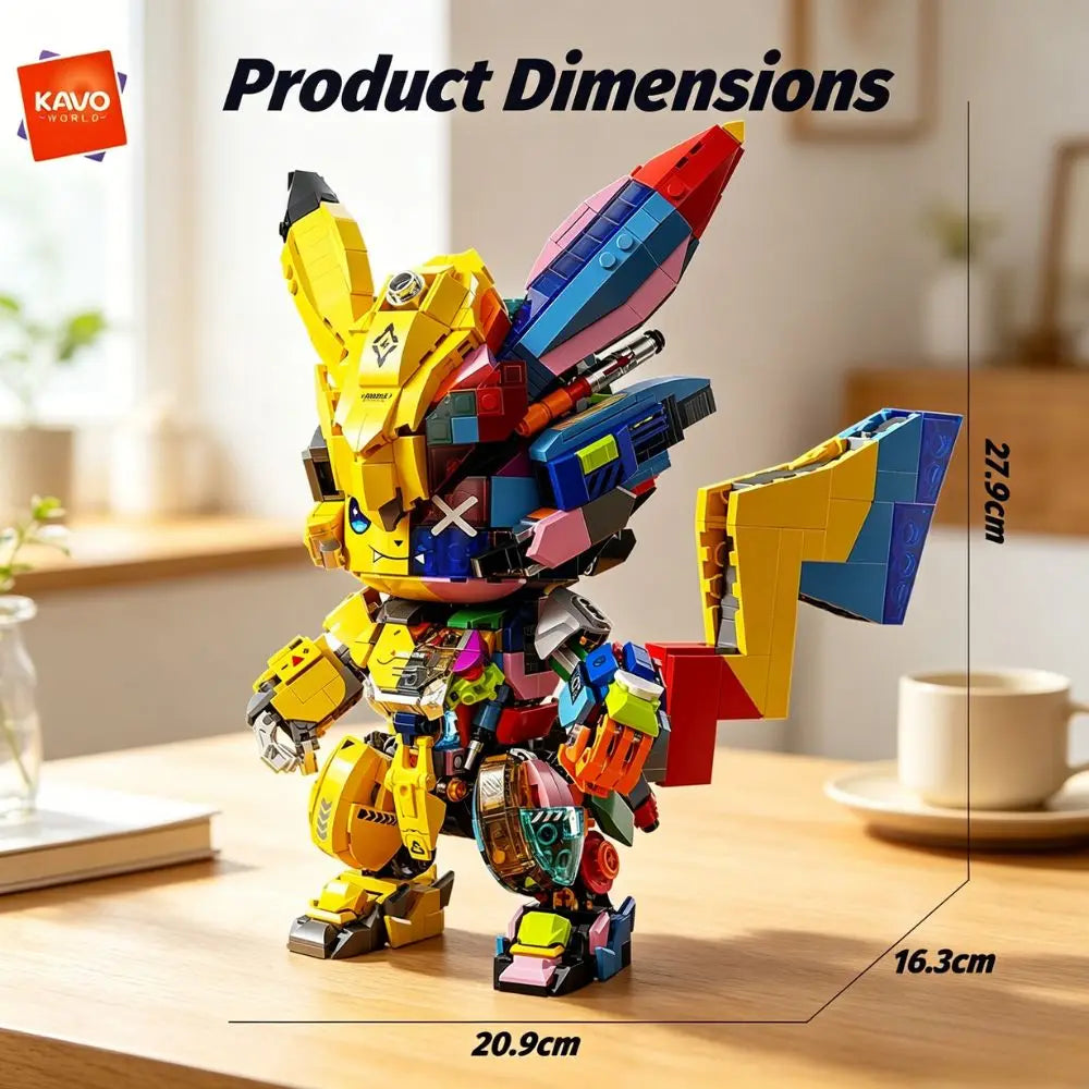 1505PCS DIY Mecka Mouse Building Block Set Semi-Transparent Anime Disassembly Glow Light Up Bricks Model for Building Fans Construction Kit