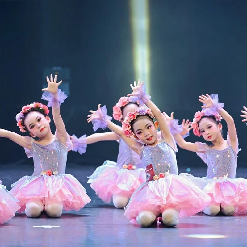 Ballet Dress Girls Tutu Performance Costume Children's Cute Sequined Princess Dress Performance Costume and Other Summer Dress