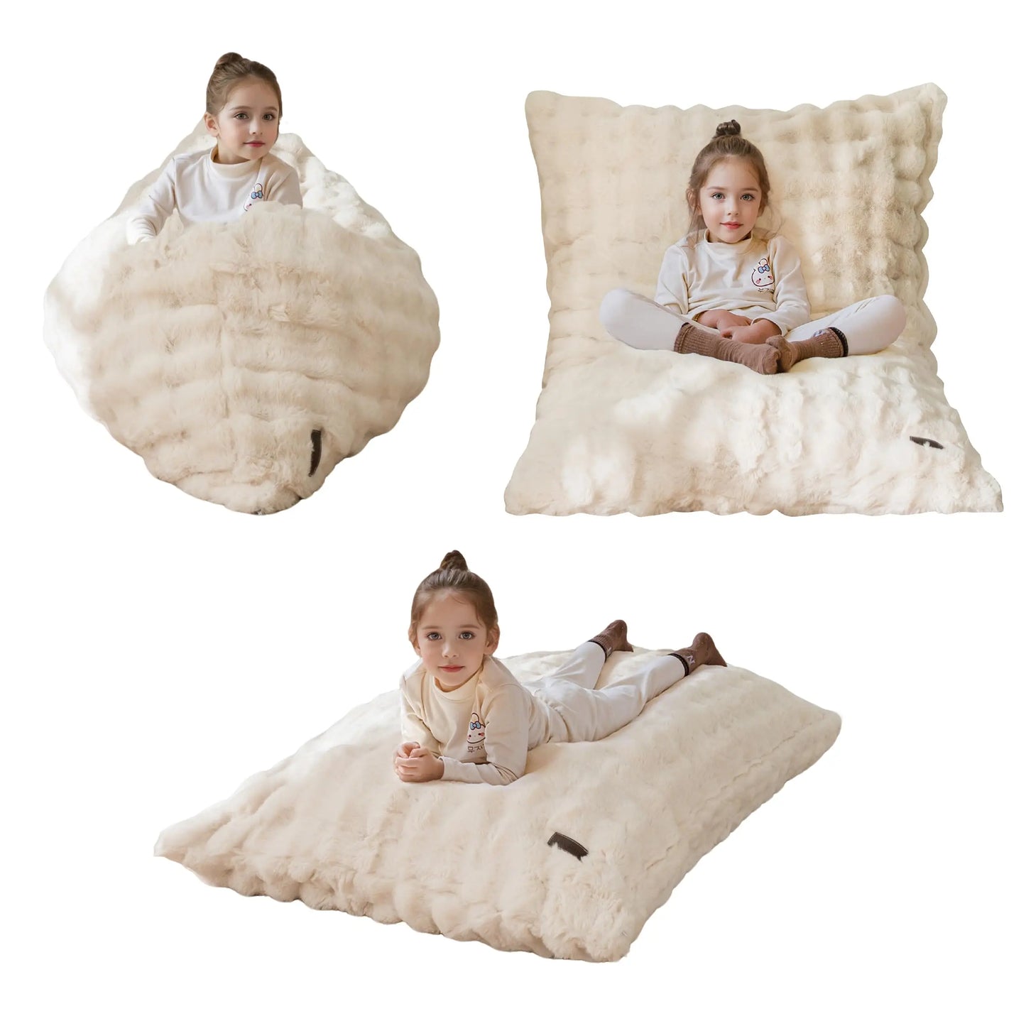 AXYOYO 3 in 1 Kids Bean Bag Chair, Comfy Floor Sofa with Removed Cover | Soft Floor Couch with High-Density Foam Filling Conver