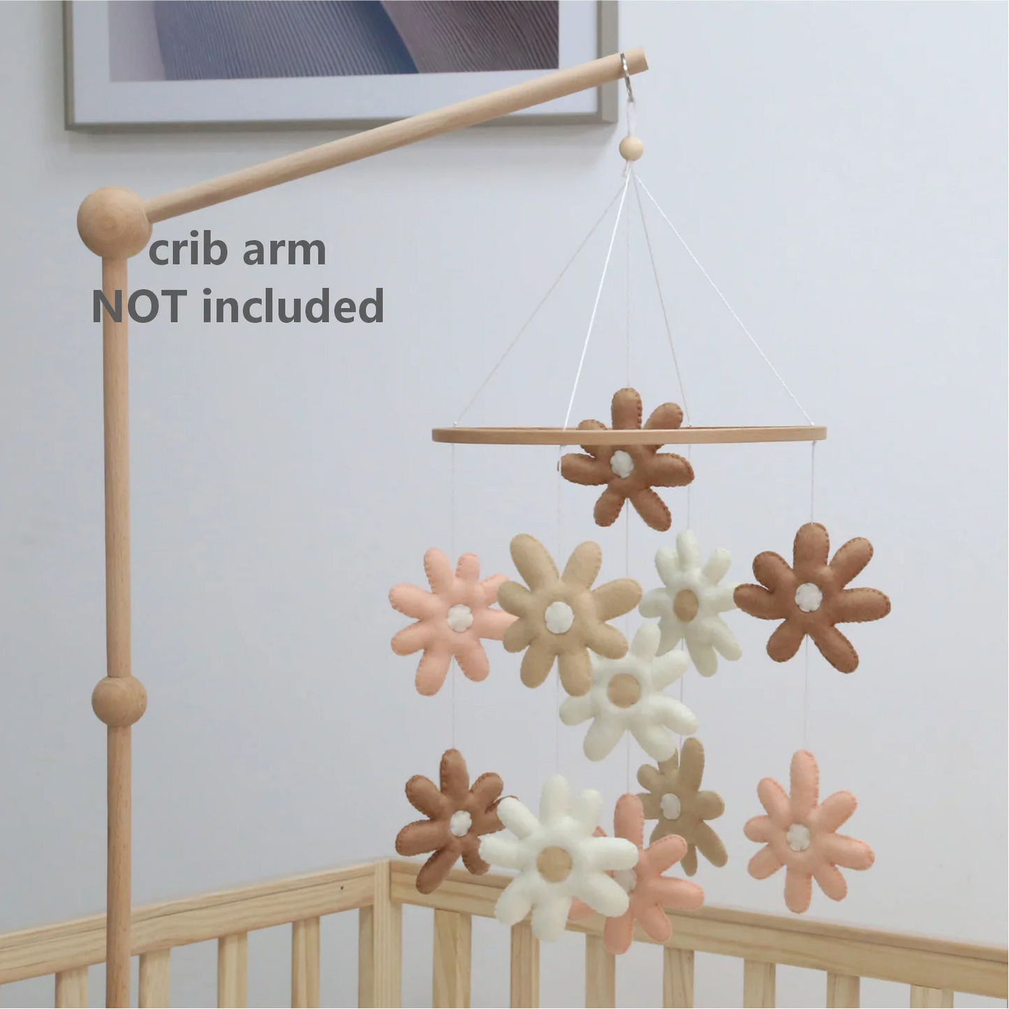 Baby Girl Mobile Daisy Nursery Decor Flower Baby Crib Mobile