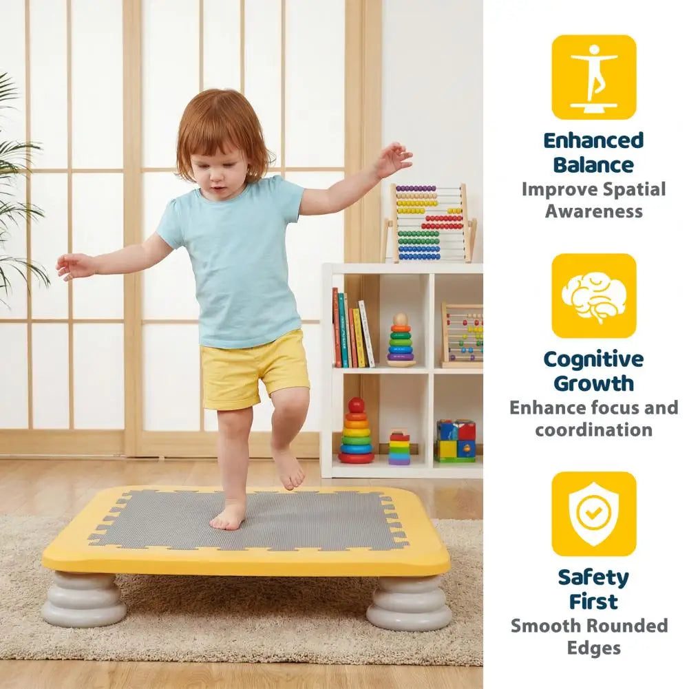 Mini Trampoline for Kids Rebounder Bouncing Board with Non-slip Base Sensory Balance Bounce Jumping Toy Gift for 3-12 Boys Girls