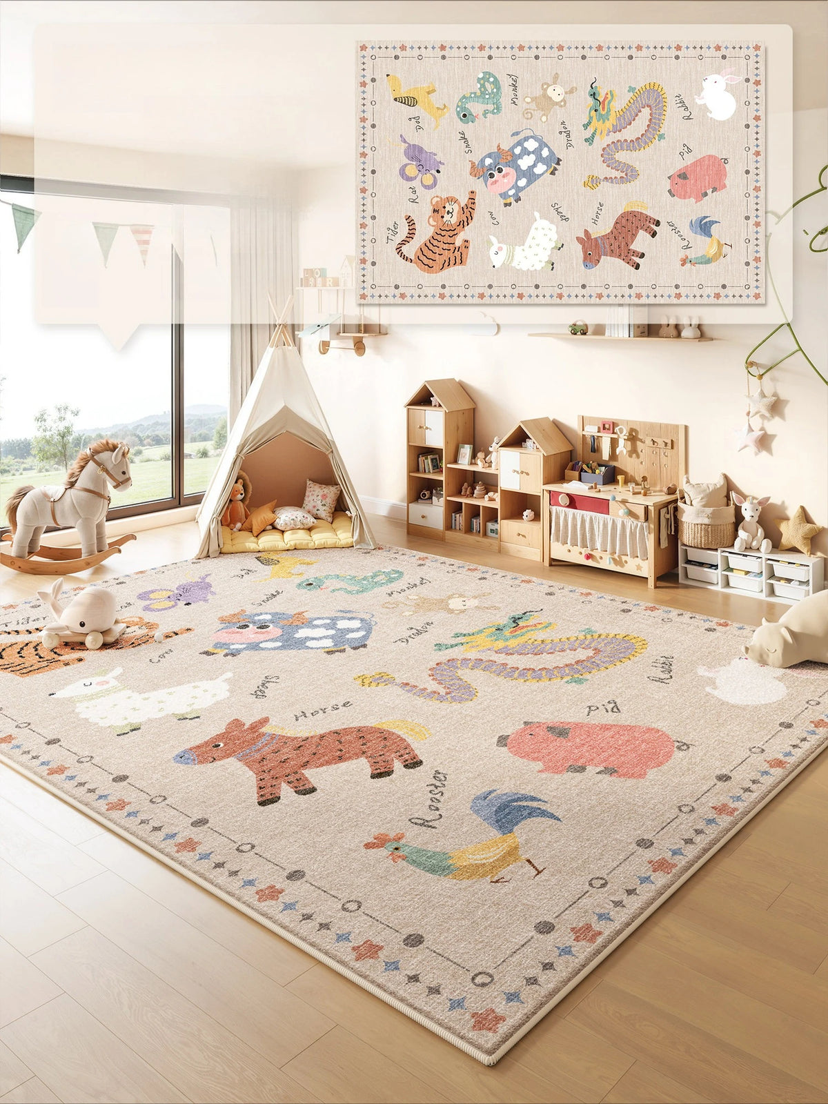 Cartoon Style Bedroom Decor Carpet Thicken Plush Carpets for Living Room Large Area Children's Floor Mat Fluffy Soft Bedside Rug