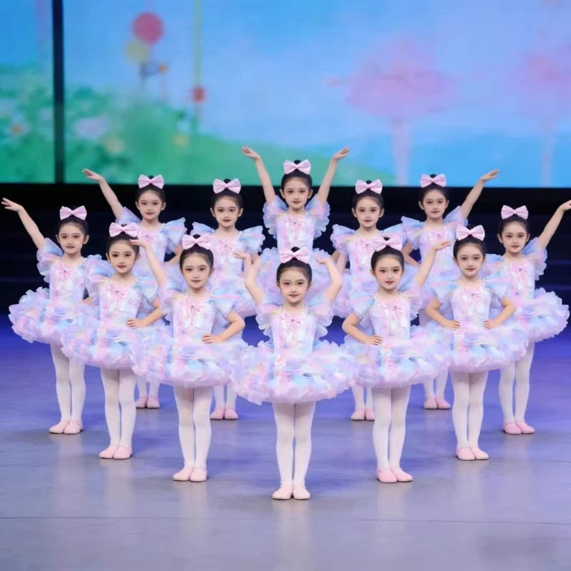 Children's tutu dress kindergarten dance sequins professional tutu kids girls performance costume Ballet Dress