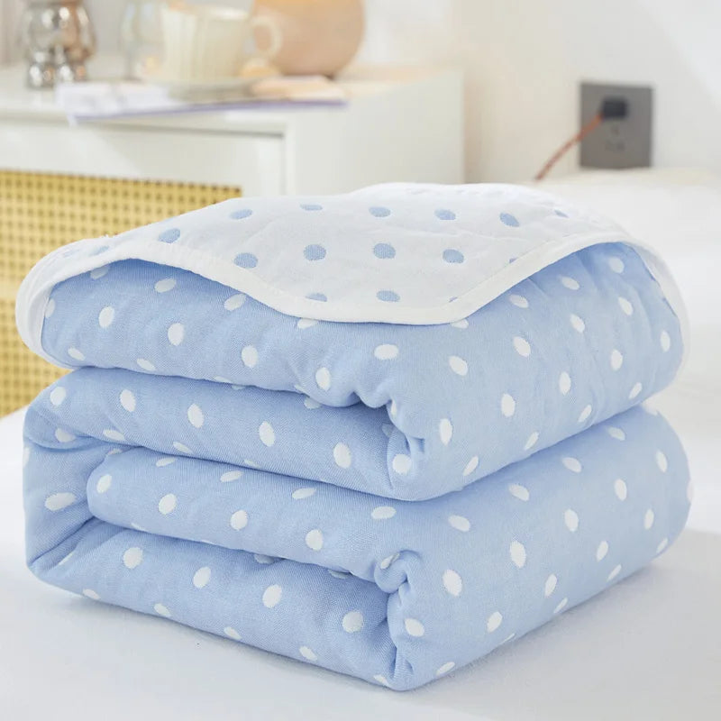 Breathable 6-layer Muslin Blanket for Children Adult 100% Cotton Sofa Bed Throw Blankets Soft Skin-Friendly Towel Blanket Summer