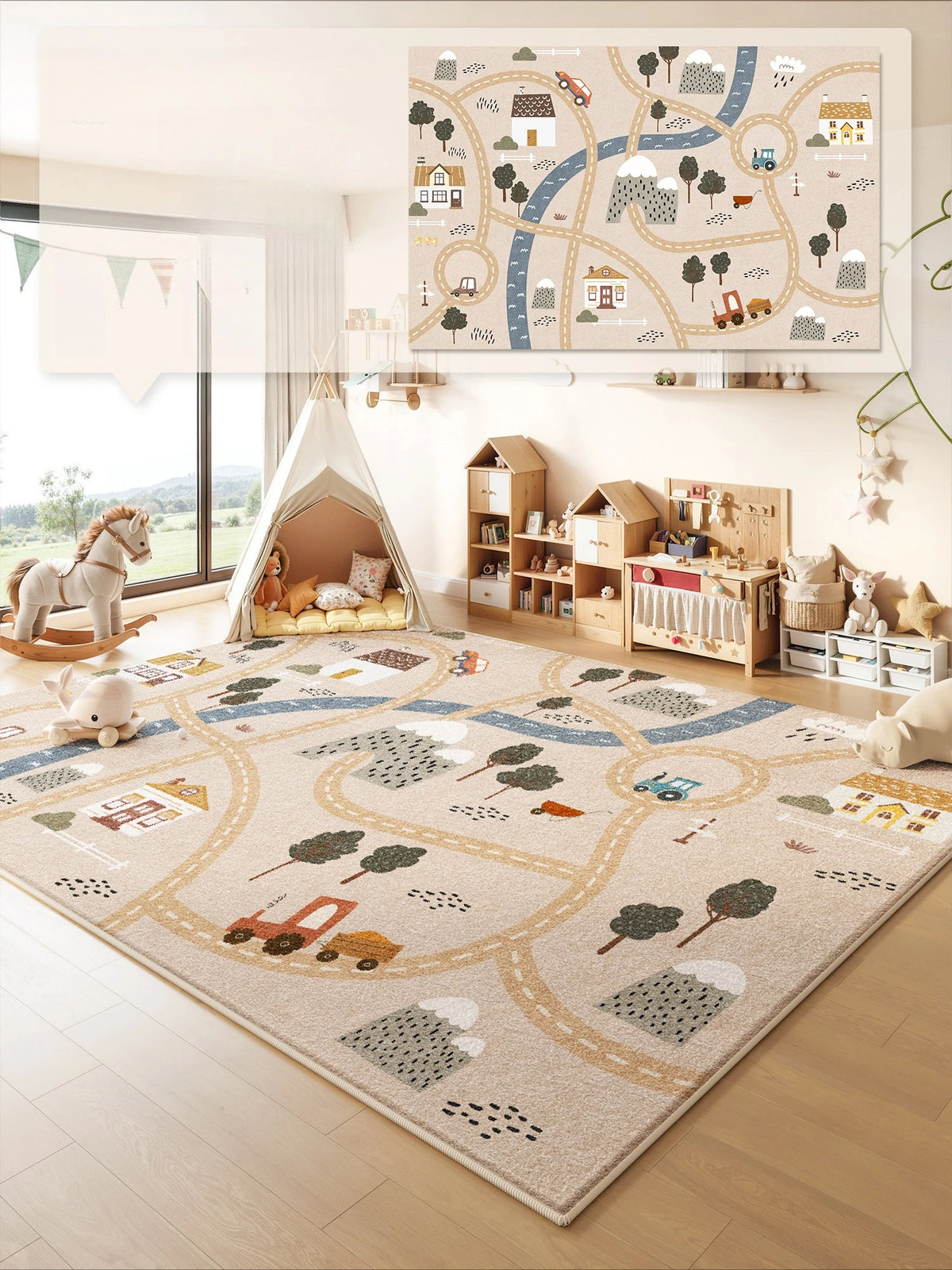 Cartoon Style Bedroom Decor Carpet Thicken Plush Carpets for Living Room Large Area Children's Floor Mat Fluffy Soft Bedside Rug