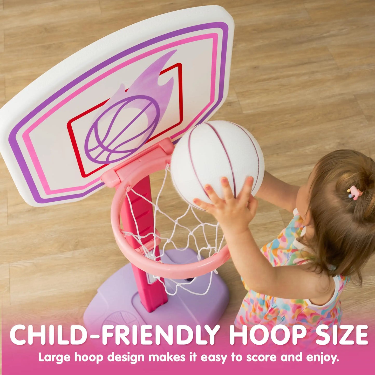 Basketball Hoop Toddler Indoor Basketball Game Set Adjustable Basketball Goal With 4 Balls for Boys Girls Birthday Gift