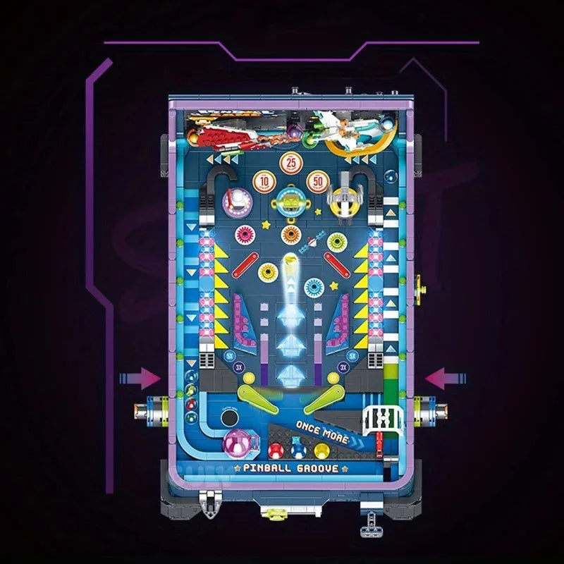 2300+PCS Technical Game Machine Building Blocks Kit MOC Pinball Game Table Model Bricks Educational Toys For Assembling Toy Christmas Halloween Gift For Kids Teens Adult