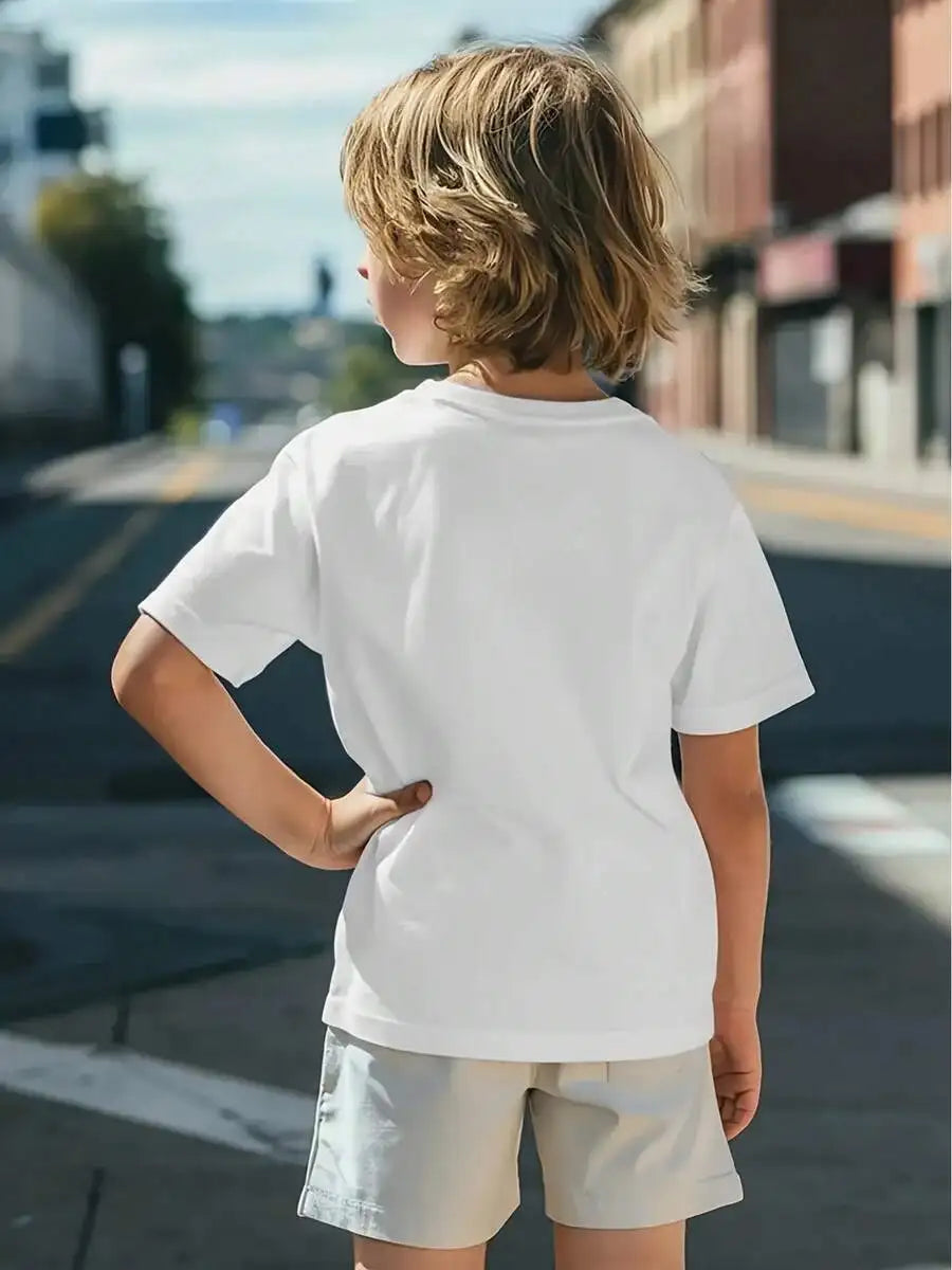 2025 Christmas Young Girl'sBoy's '[ Tops] Cotton Graphic Tees Boy's Casual Car Print Short Sleeve T-Shirt, Summer Kids Boys Clot