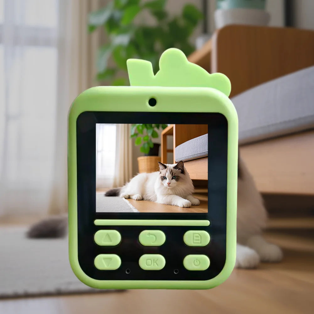 Cartoon Panda Kids Instant Print Camera Portable Selfie Toy Camera Birthday Halloween Thanksgiving Christmas New Year Gift for Boys Girls