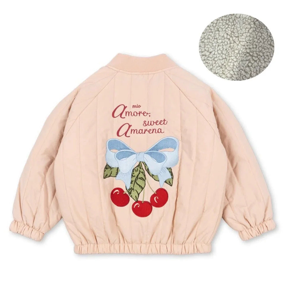 Children's Jacket 2026 Winter New Printed Cute Fleece Thermal Girls Jacket Cotton Thickened Windproof Boys Baby Cotton Clothes