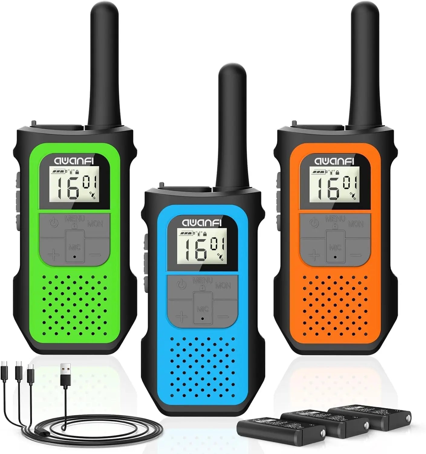 2/3/4 Pack Walkie Talkies for Kids, Long Range Rechargeable 2 Way Radios with VOX for Camping Hiking Cycling