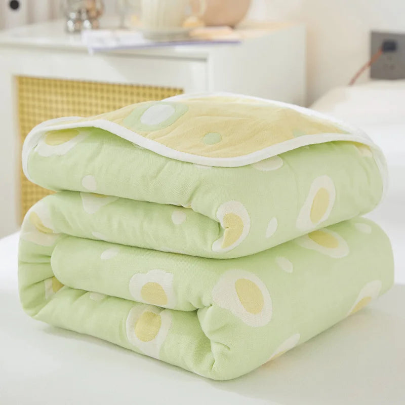 Breathable 6-layer Muslin Blanket for Children Adult 100% Cotton Sofa Bed Throw Blankets Soft Skin-Friendly Towel Blanket Summer