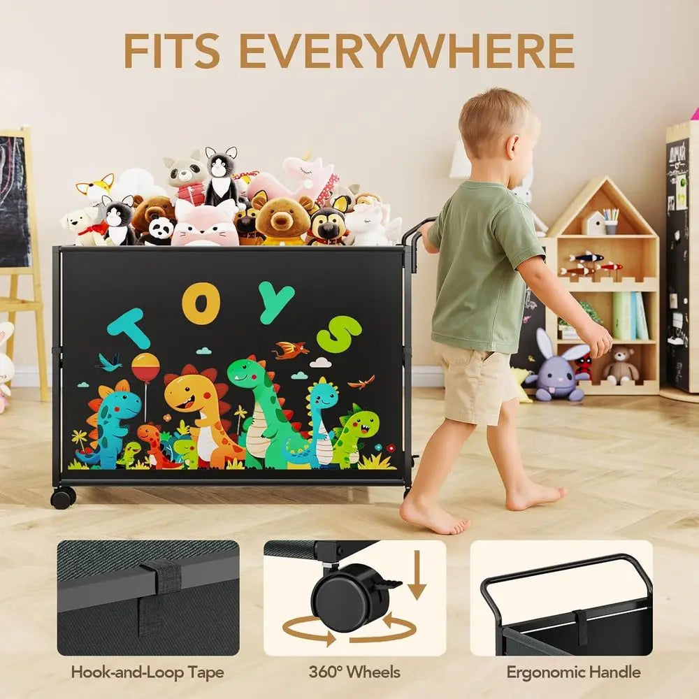 200L Extra Large Toy Chest Storage with Wheels for Boys and Girls, Toy Organizer Bin, Suitable for Stuffed Animals, Toy Basket,