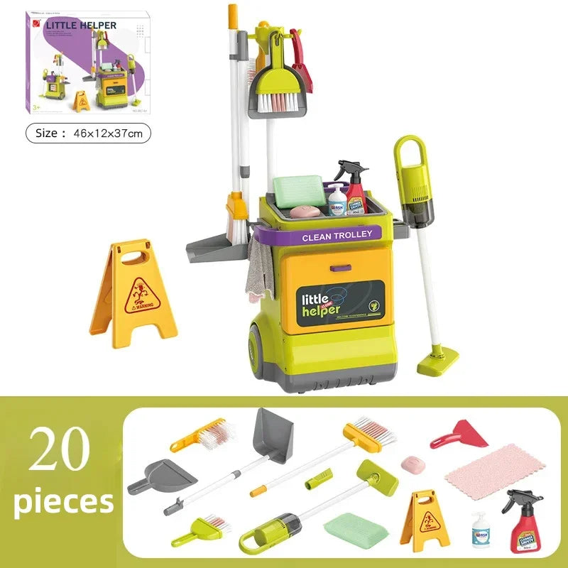 Children Housekeeping Set Home Cleaning Games Electric Vacuum Cleaner housework Girl Role Pretend Play House Toys Girls Kids
