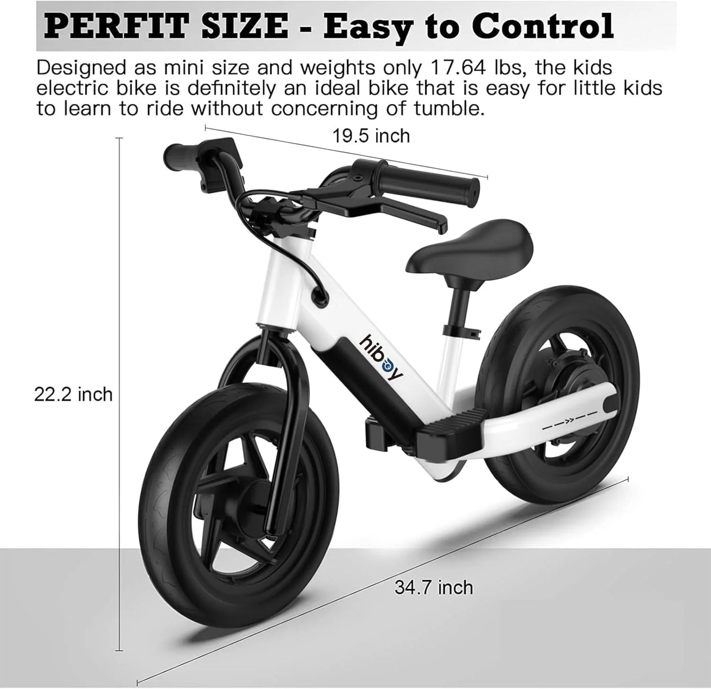 12 Inch Tires, 150W Peak Motor, 21.6V/2.6Ah Battery,  Electric Balance Bike for Kids Ages 3-5